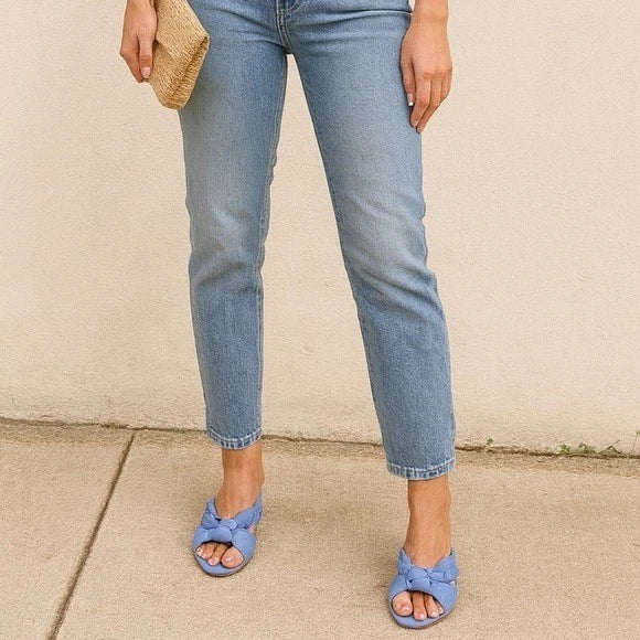 Stuart Weitzman Playa 35 Knot Leather Slide Sandals Size 6.5