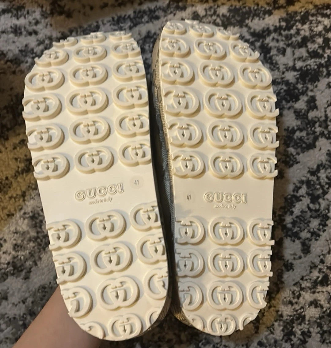 Gucci Interlocking G Monogram Slide Platform Sandal size 41
