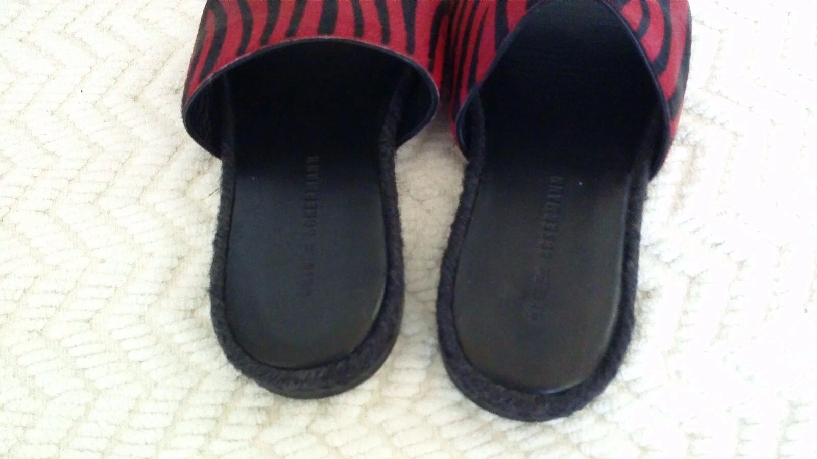 Haider Ackermann Black Red Pony Style Calfskin Slide Sandals Size 6 36 - NICE