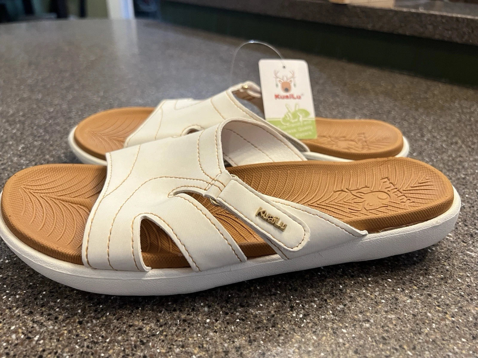 KUAILU Womens Fashion Orthotic Slides Ladies Lightweight Athletic YogaMat Sandal