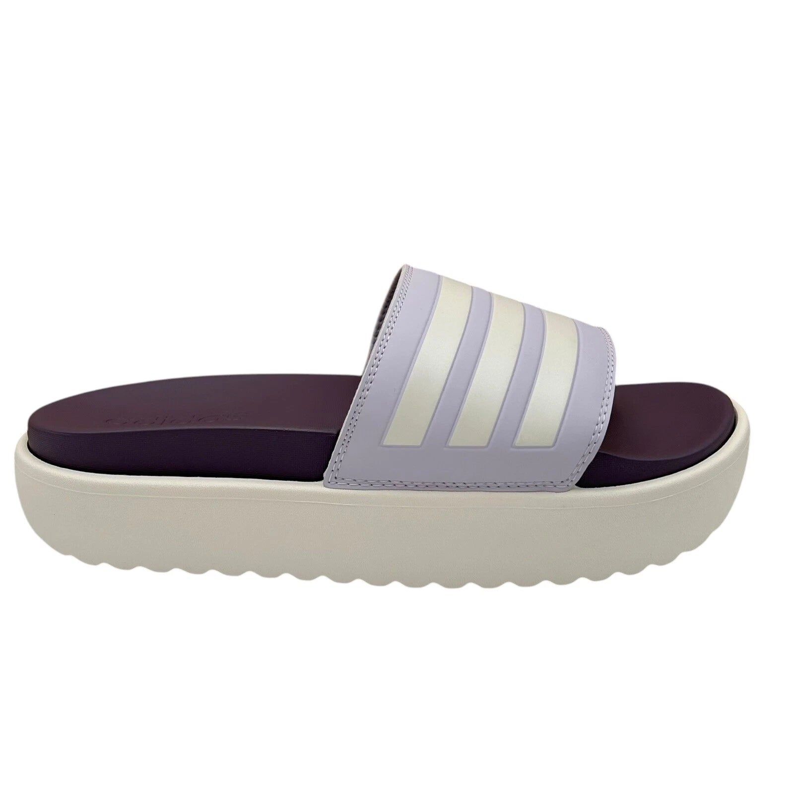 adidas Adilette Platform Slide Sandals Women’s Size 8-9 Lavender Comfort & Style