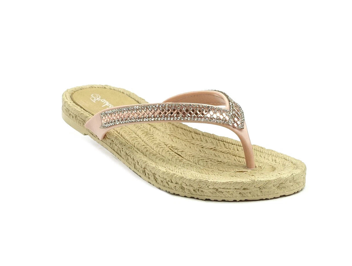 NEW Women's Fashion Glitter Thong Flip Flop Rhinestone Sandals Soft Rubber Sole