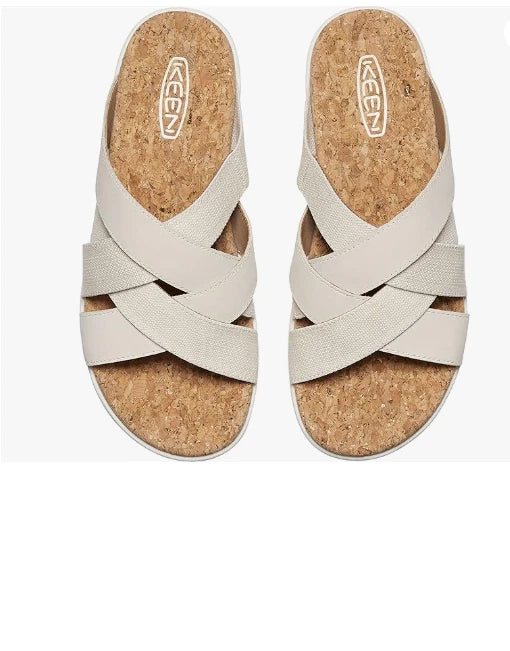 Keen Women's Elle Mixed Slide, Style 1027275, Color Birch/Star White, Size 6