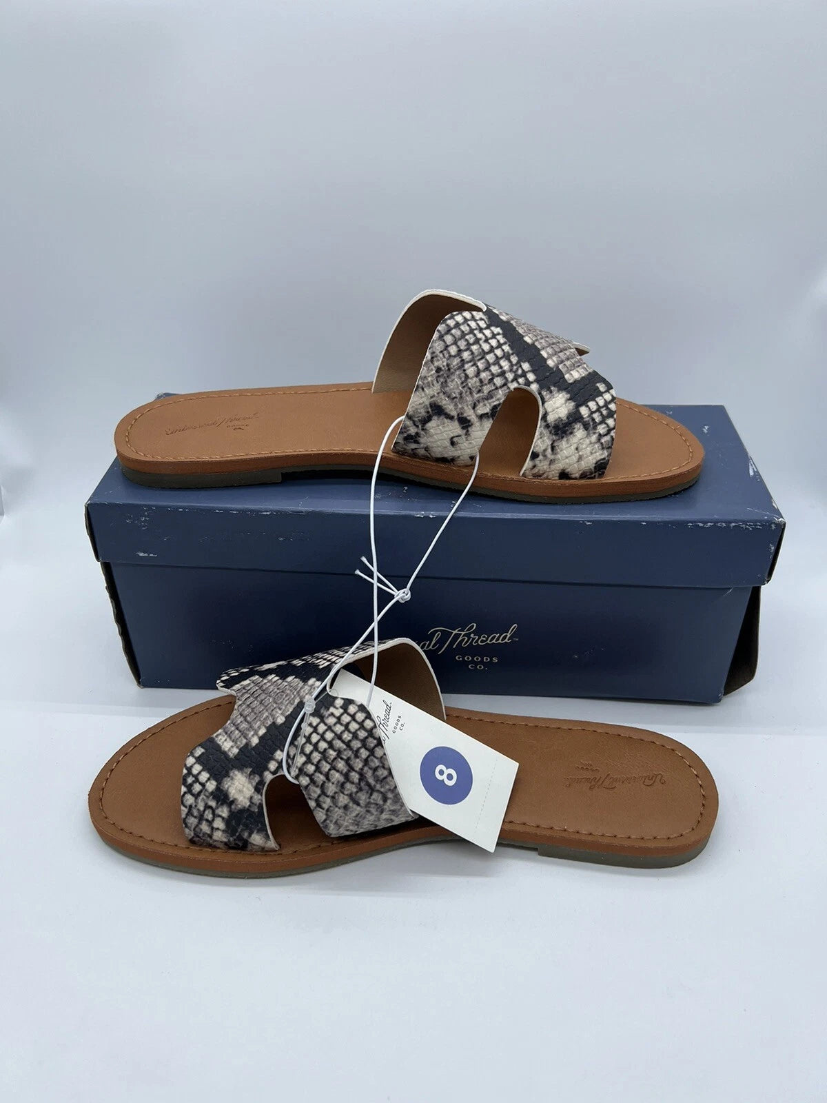 Universal Thread Womens Snake Print Jenny Style Slip On Slides Sandals Size 8