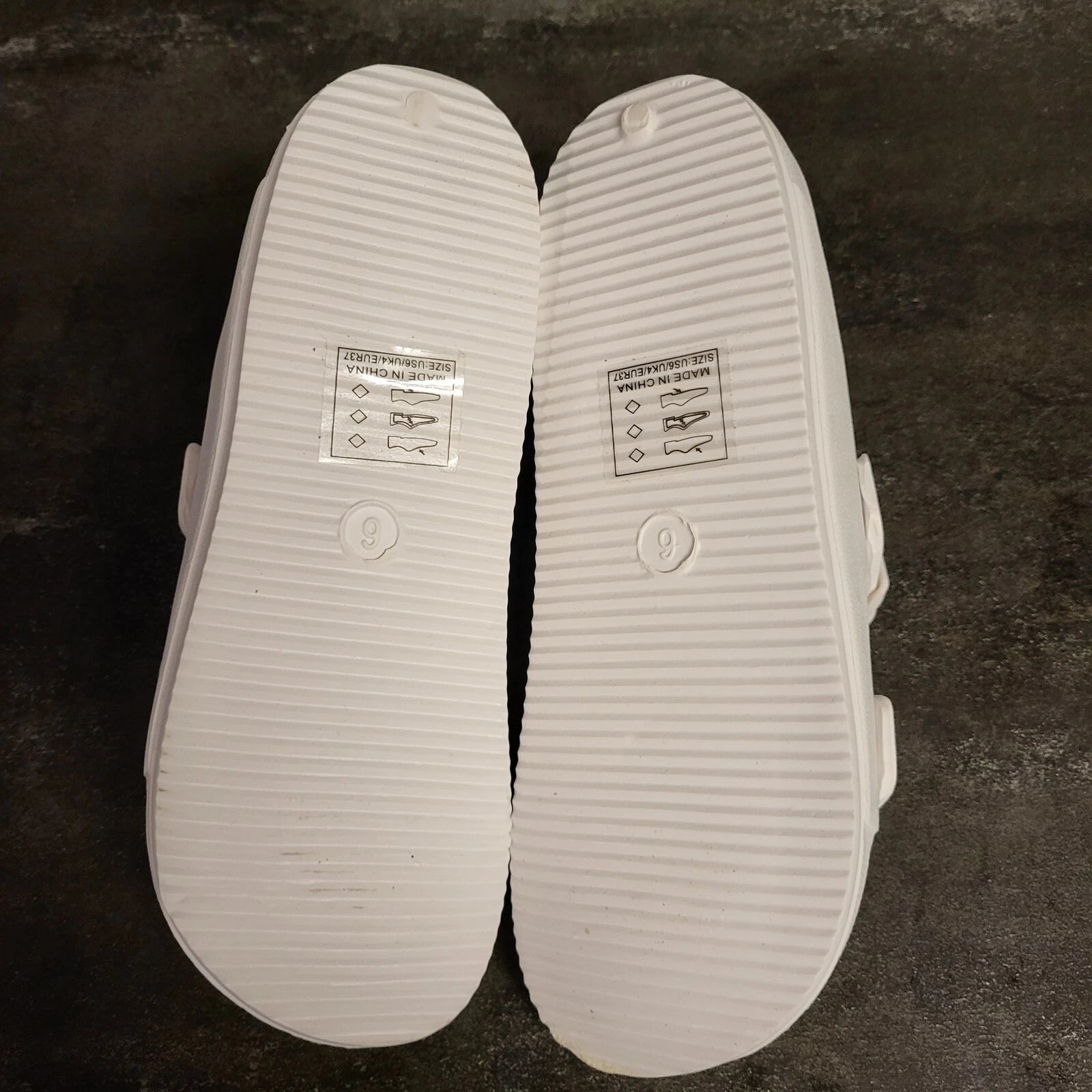 NEW White Double Straps Slip On Slides Slipper Fashion Sandals Shoes Size 6