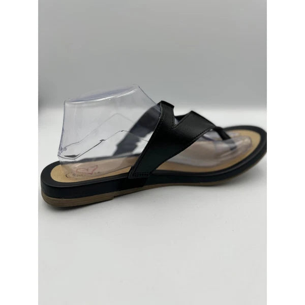 Mia Amore Mayte Keyhole Black Thong Sandals Women's Comfort Casual Slides
