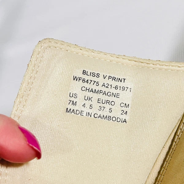 KEDS Slides Womens 7 Metallic Tan Adjustable Hook & Loop Sandals Cushion Foam