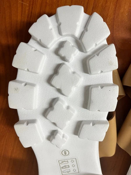 Beast Fashion Brown White Slip On Crossed Strap Sandal Womens Size 8 New