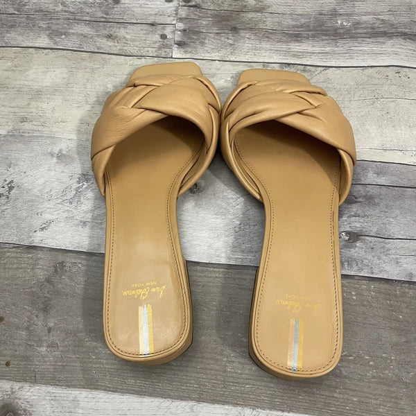 Sam Edelman Dawson Square Toe Quilted Leather Slide Sandals Size 10 Beige