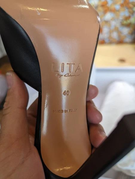 NEW - LITA by Ciara Solid Square Toe Black Leather Women's Size 40