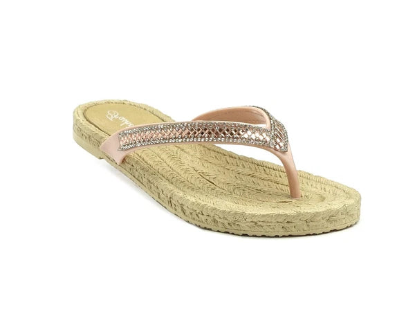 NEW Women's Fashion Glitter Thong Flip Flop Rhinestone Sandals Soft Rubber Sole