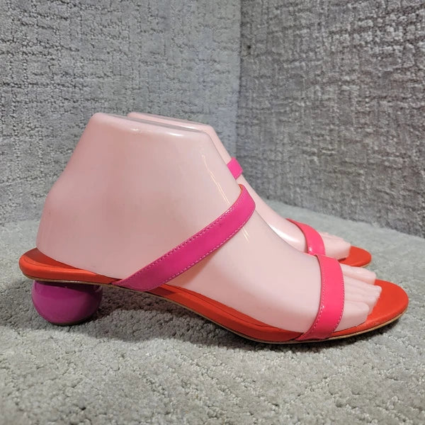 Kate Spade Palm Springs Women's Size 8B Pink Coral Patent Leather Slide Sandals