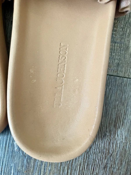 Ulla Johnson Sandals Slides Shoes US 8.5 Rex Wave Ruffle Leather Luxury Classic