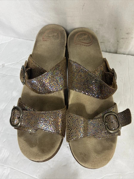 Dansko Sophie Iridescent Double Strap Clog Slide Sandals Sz 41 US Size 10.5 - 11