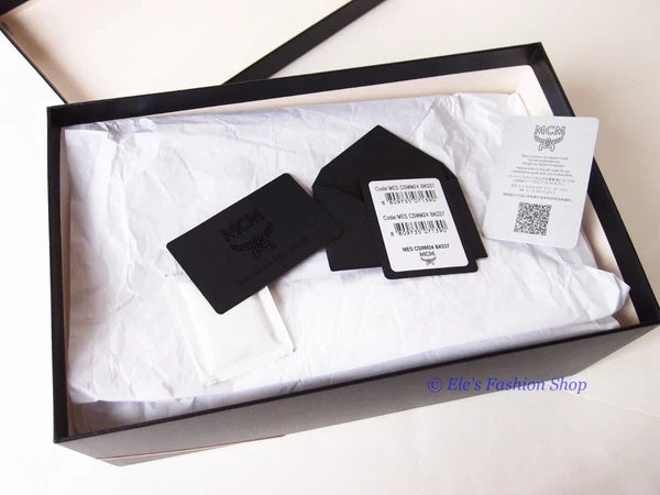 New in Box MCM Logo Slide Black Sandals EU 37 US 6.5 7 AUTHENTIC