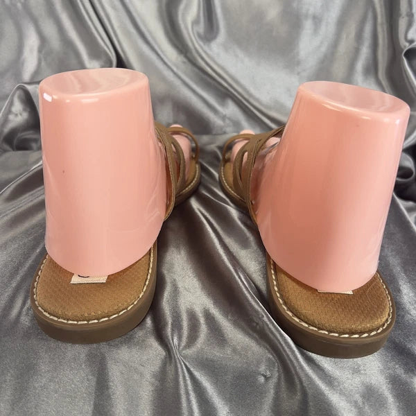 Crown Vintage Aravedi Sandals Women’s 11 Tan Cognac Toe Loop Summer Fashion Shoe