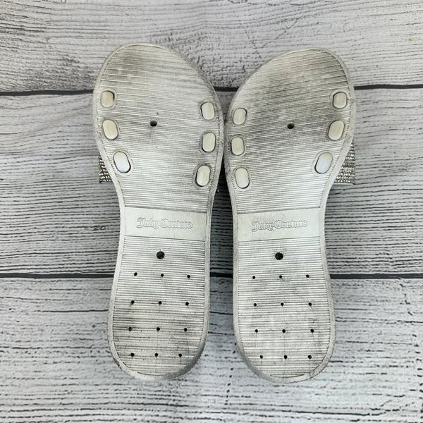 Juicy Couture Slides Women Size 9 Slip On Sandals Jeweled / Rhinestones