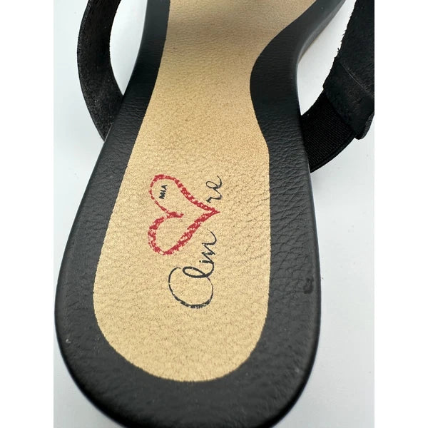 Mia Amore Mayte Keyhole Black Thong Sandals Women's Comfort Casual Slides