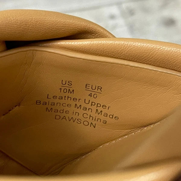 Sam Edelman Dawson Square Toe Quilted Leather Slide Sandals Size 10 Beige