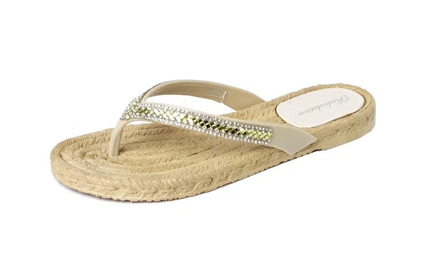 NEW Women's Fashion Glitter Thong Flip Flop Rhinestone Sandals Soft Rubber Sole