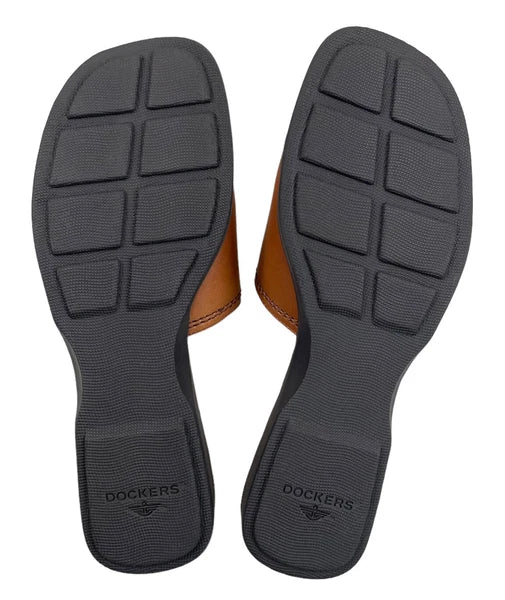 NWT Dockers Healy DB Slide Leather Sandals Womens 9 M Prairie Brown Wedge