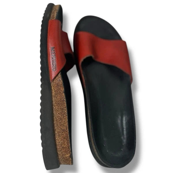 Mephisto Leather Slide Sandals – Classic Comfort with Timeless Style