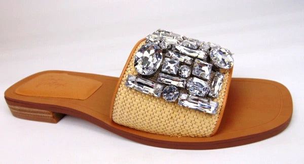 NEW! Crown Vintage Selmira Slide Casual Fashion Sandals Size 7.5 Natural/Toasted