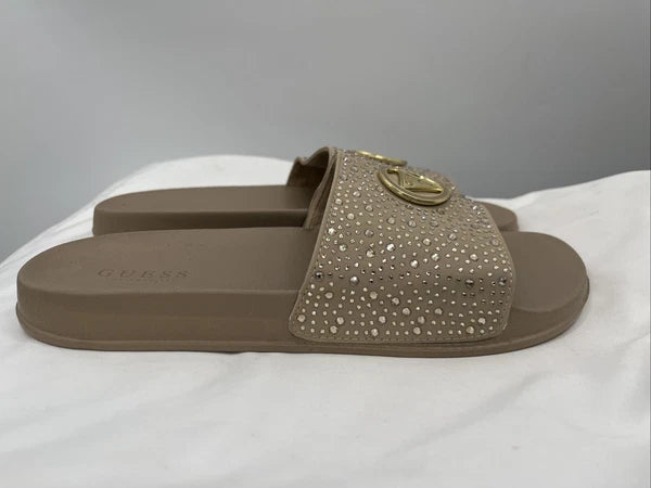 Guess Women's Slip On Sillia Gold Pool Slides US Size 9M Style: #GFSILLIA