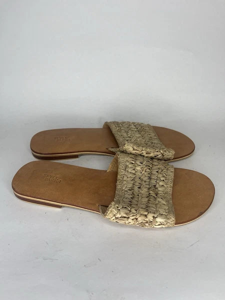 Style Park 1 Tan Brown Synthetic Non Slip Slides Sandals Women Sz 42 EU/ 11M US