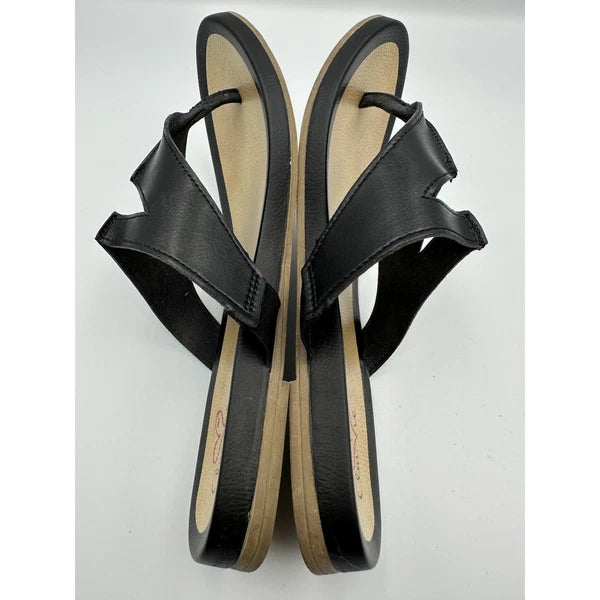 Mia Amore Mayte Keyhole Black Thong Sandals Women's Comfort Casual Slides
