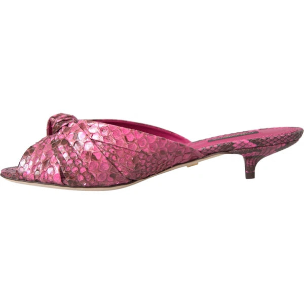 DOLCE & GABBANA Shoes Pink Python Leather Kitten Heels Slides EU36/US5.5 1200usd