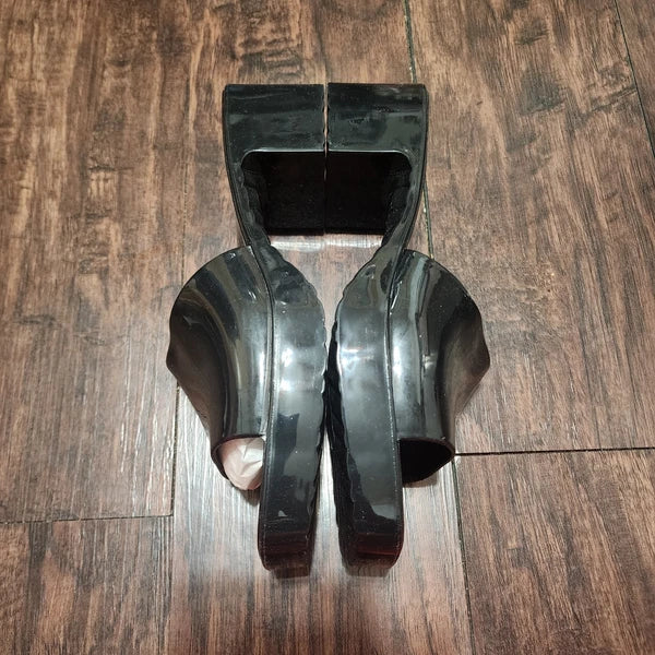 Nicole Miller New York Sandals Womens 8 Black Tikky Style Platform With Heel