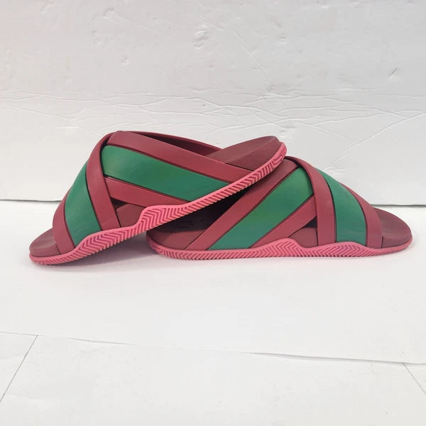 Gucci Womens Rubber Web Striped Sandals Slides size 36 #Q#