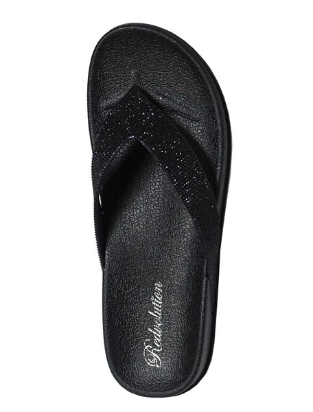 NEW Women's Fashion Glitter Thong Flip Flop Rhinestone Sandals Soft Rubber Sole