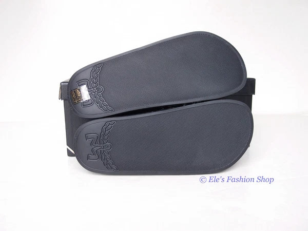 New in Box MCM Logo Slide Black Sandals EU 37 US 6.5 7 AUTHENTIC
