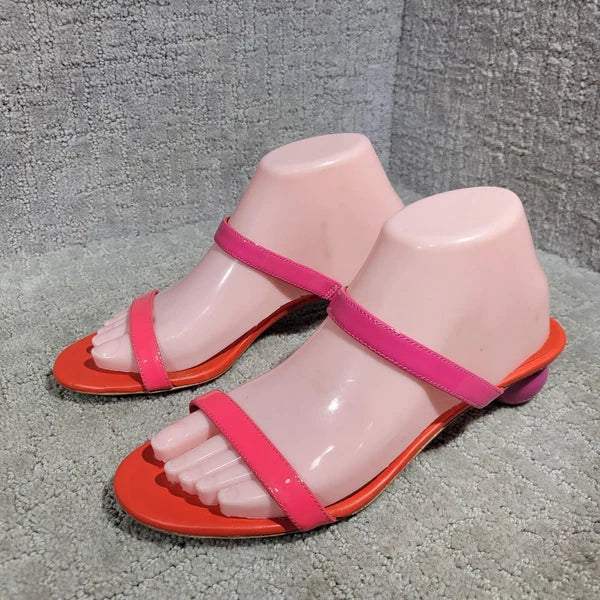 Kate Spade Palm Springs Women's Size 8B Pink Coral Patent Leather Slide Sandals