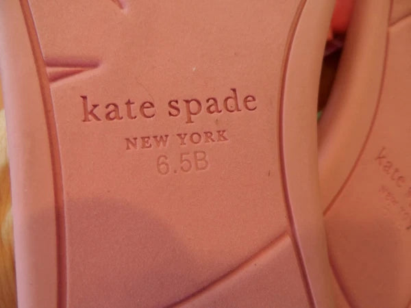 New Kate Spade New York Pink Madras Bikini Bow Slide Size 6.5B