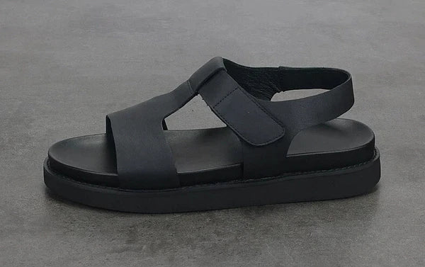 Open Toe Sandals Slingbacks Casual Real Leather Mens Shoes Roman Style Summer 43