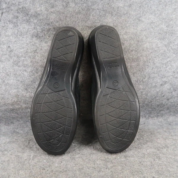 Spring Step Shoe Women 9 Sandal Flexus Wedge Slide Leather Comfort Fashion Black