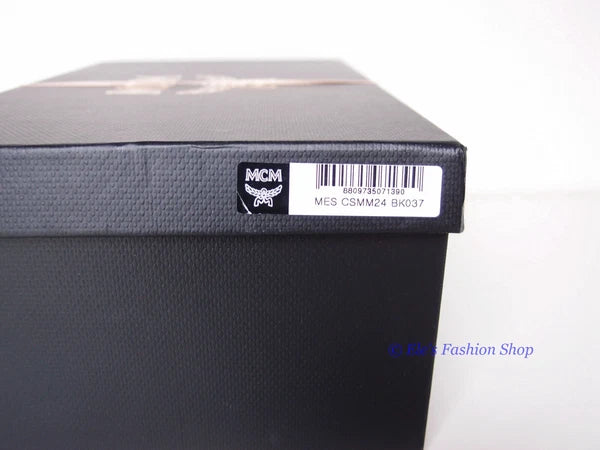 New in Box MCM Logo Slide Black Sandals EU 37 US 6.5 7 AUTHENTIC