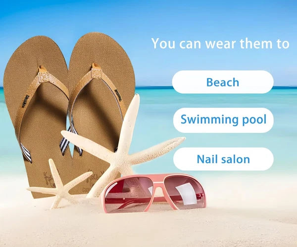 Arch Support Flip Flops for Women - Comfortable Summer Sandals Size 8.5