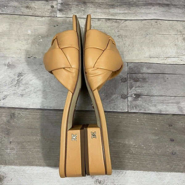 Sam Edelman Dawson Square Toe Quilted Leather Slide Sandals Size 10 Beige