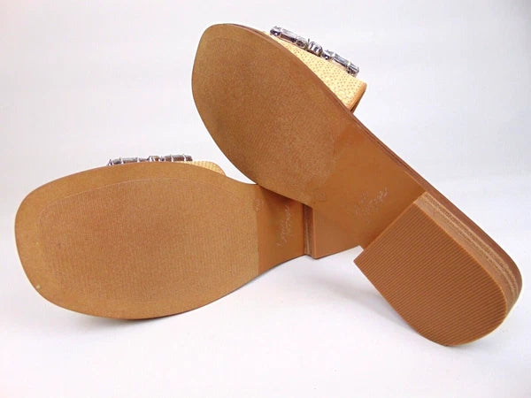 NEW! Crown Vintage Selmira Slide Casual Fashion Sandals Size 7.5 Natural/Toasted