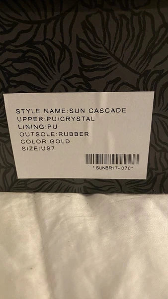 Fibi & Clo Women’s Size 7 SUN CASCADE Sandals Brown & Gold New In Box W/Dust Bag