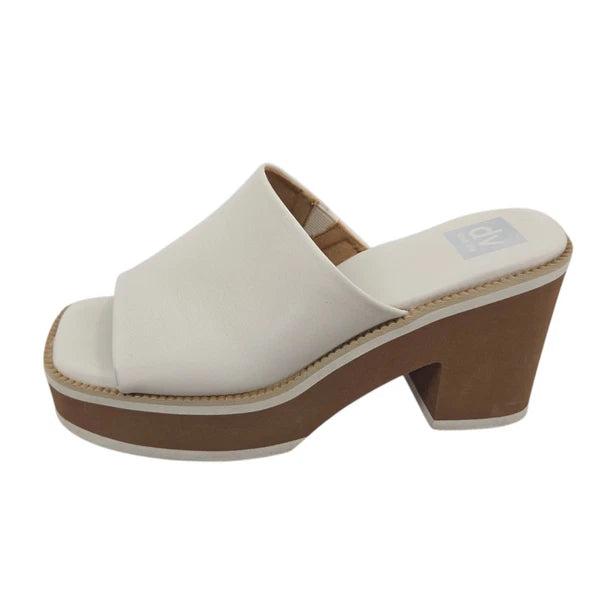 Dolce Vita Women's Nikole Platform Heel Slide Sandals White Size 8.5