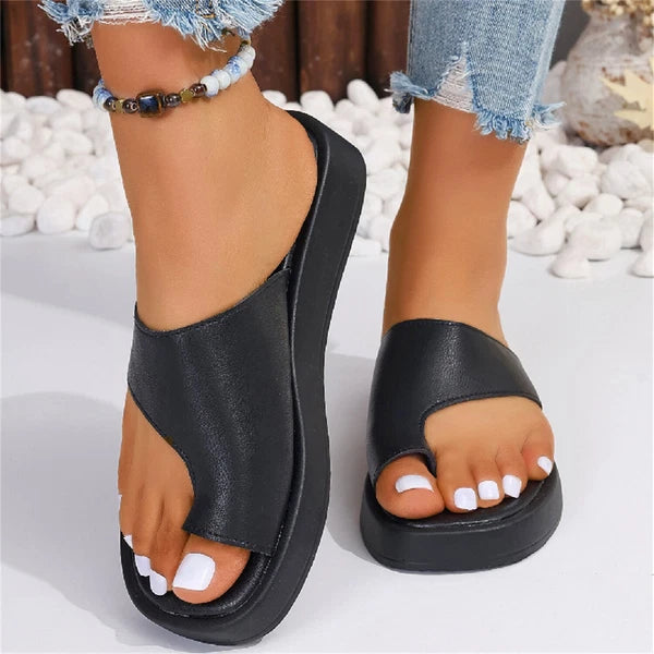 Women's Fashion Clip Toe Flat Beach Sandals Summer Orthopedic Casual Slippers