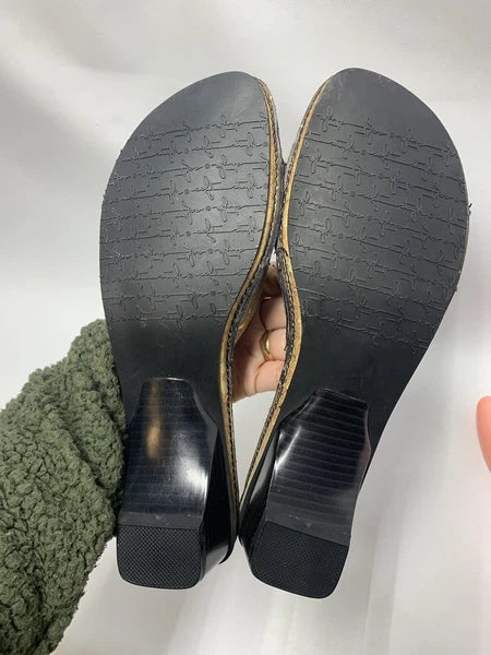 Soft Style Hush Puppies Women's 9M Block Heel Slip-on Slide Sandal