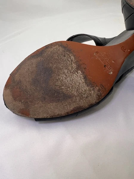 Cole Haan Air Huarache Slide Sandal Womens 9 Slip On Leather Black Wedge