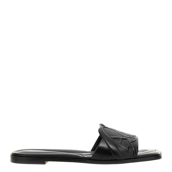 Alexander Mcqueen The Seal Embossed Slip-On Slides
