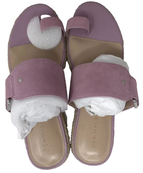H By Halston Women's Savannah Slip On Slide Sandals W/Toe Ring Orchid Size:8
